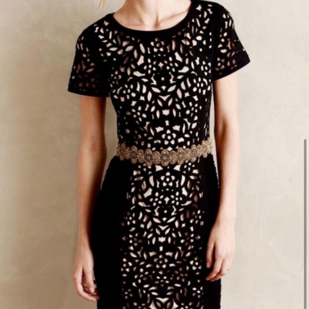 Maeve Black Cocktail Dress 0P Anthropologie
